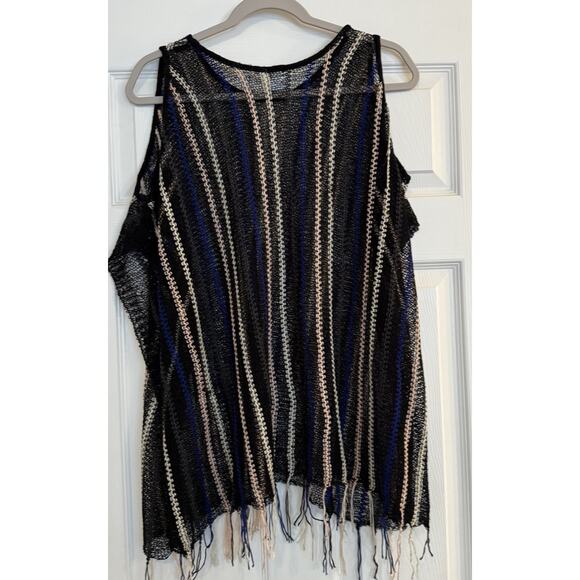 L Space Nightfall Swim Cover Up One Size Open Shoulder Beach Sweater Fringe Boho - Picture 8 of 15